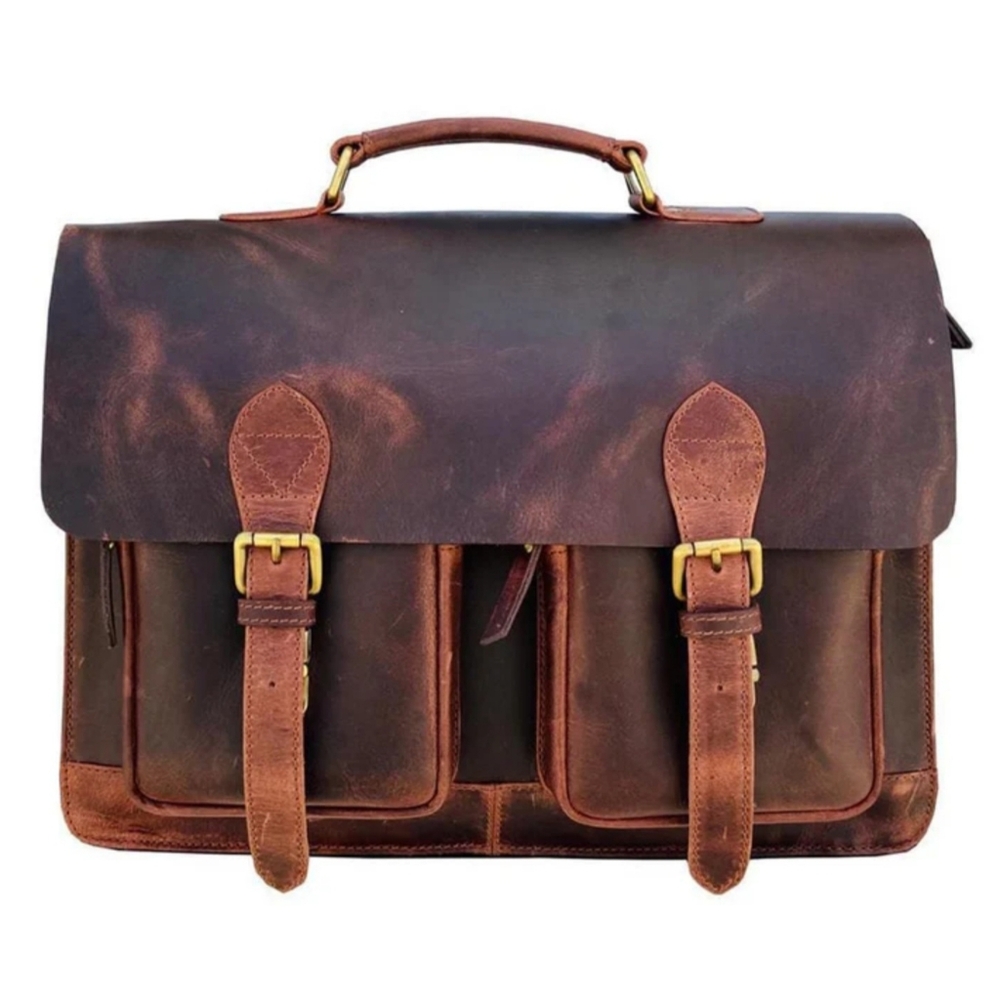 Montana Hudson Dawson Classic Brown Leather Men's Bag